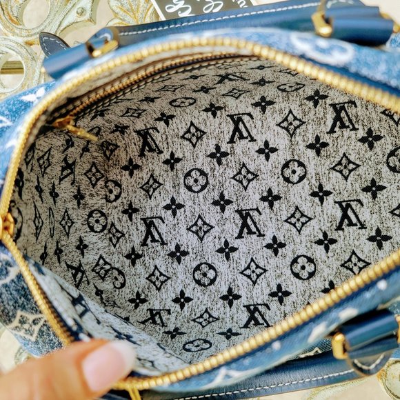 ❌❌ SOLD ❌❌ Monogram Jacquard Denim 25 Speedy Bandouliere Navy Blue - **RARE** - Picture 12 of 16